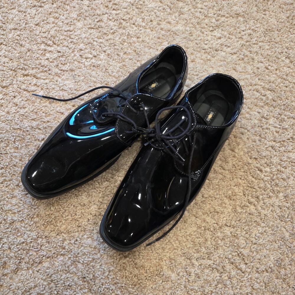 NWOT Joseph Abboud black patent leather soiree formal oxfords sz 11.5